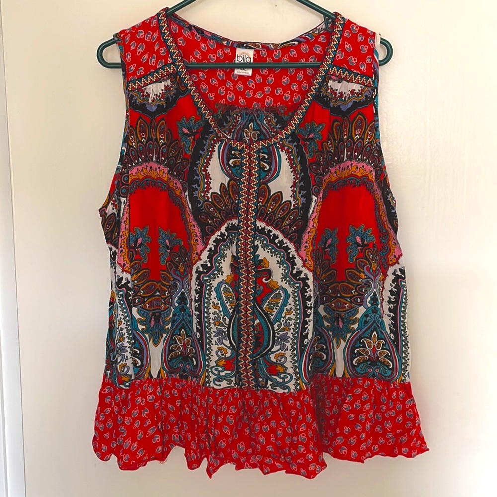 Boho Peplum Cropped Tank